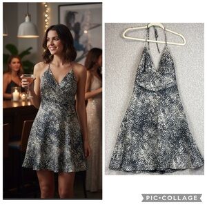 Express silk bias cut midi dress size 10 halter tie ruched waistband empire Y2K